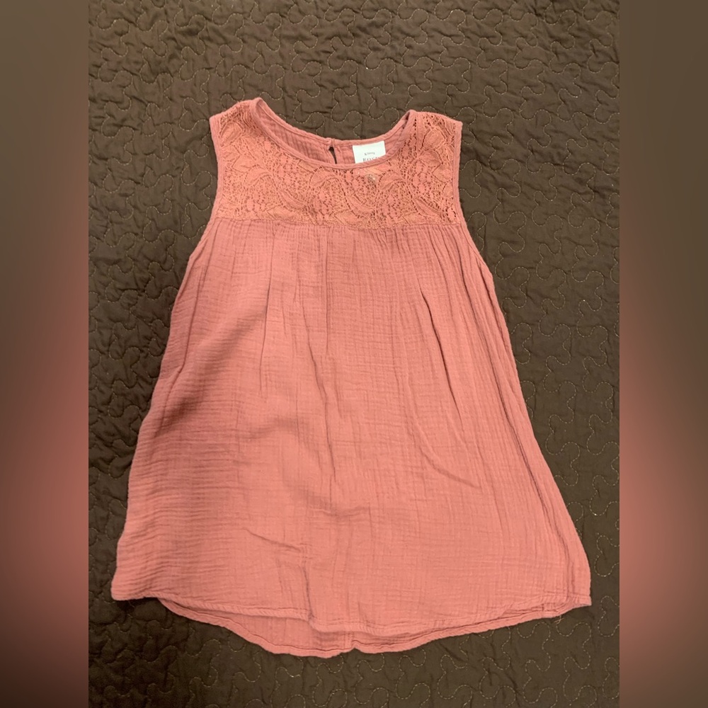 Pink Sleeveless Lace Top
